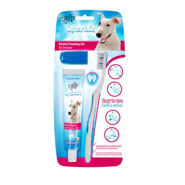 Gebitsverzorgingsset voor Honden met Tandenborstel en Tandpasta, 60 g – AFP Sparkle Combo Pack