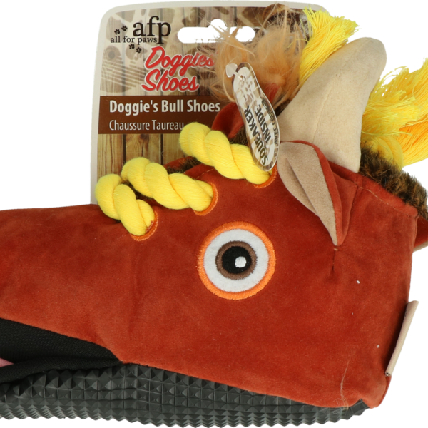 Speelschoen voor Honden met Flostouw en Pieper, 18 x 8 x 16 cm – AFP Doggies' Shoes Stier
