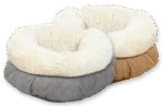 Donutvormige Hondenmand van Pluche Beige, 45 x 45 x 25 cm – AFP Lambswool Donut Bed - Afbeelding 5