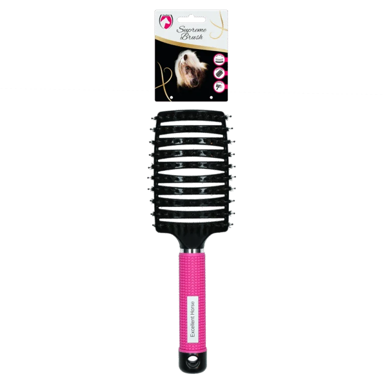 Manenborstel voor Ontklitten, 24,5 cm, Roze – Excellent Horse Supreme Brush