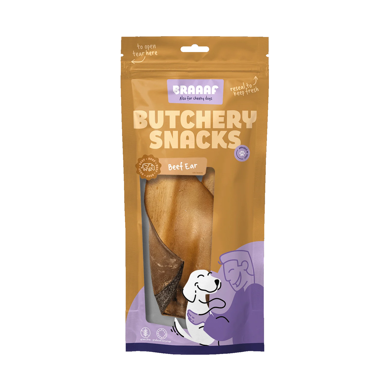 Runderoor voor Honden, 2 Stuks – Braaaf Butchery Snacks - Afbeelding 1