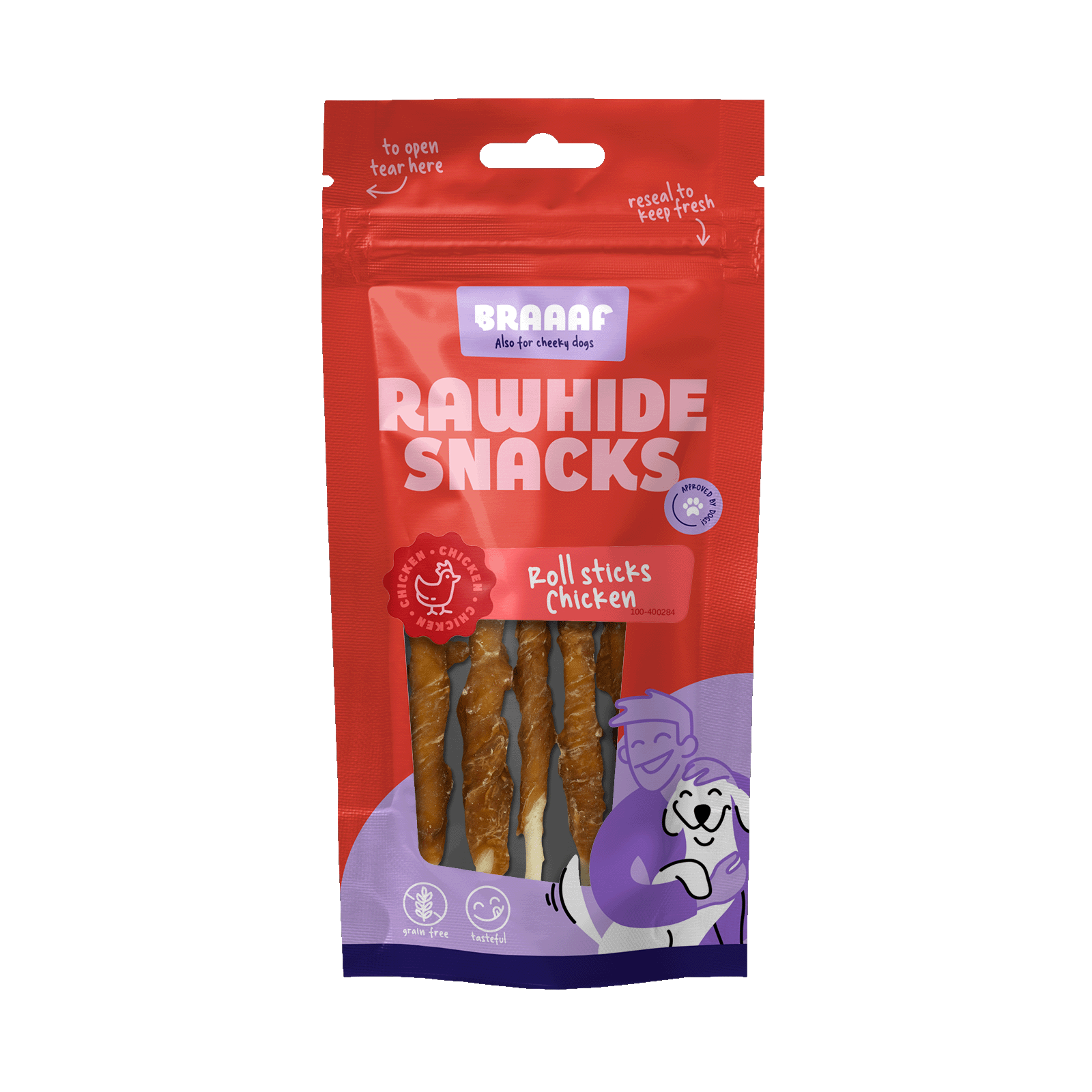 Kauwstaafjes met Kip, 8 Stuks – Braaaf Rawhide Roll Sticks Kauwstaafjes met Kip, 8 Stuks – Braaaf Rawhide Roll Sticks