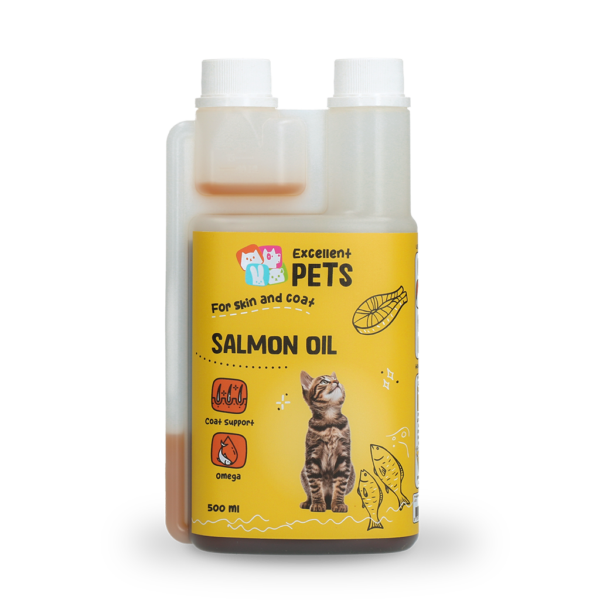 Zalmolie voor Katten met Omega 3 en Omega 6, 500 ml – Excellent Pets Cat Salmon Oil