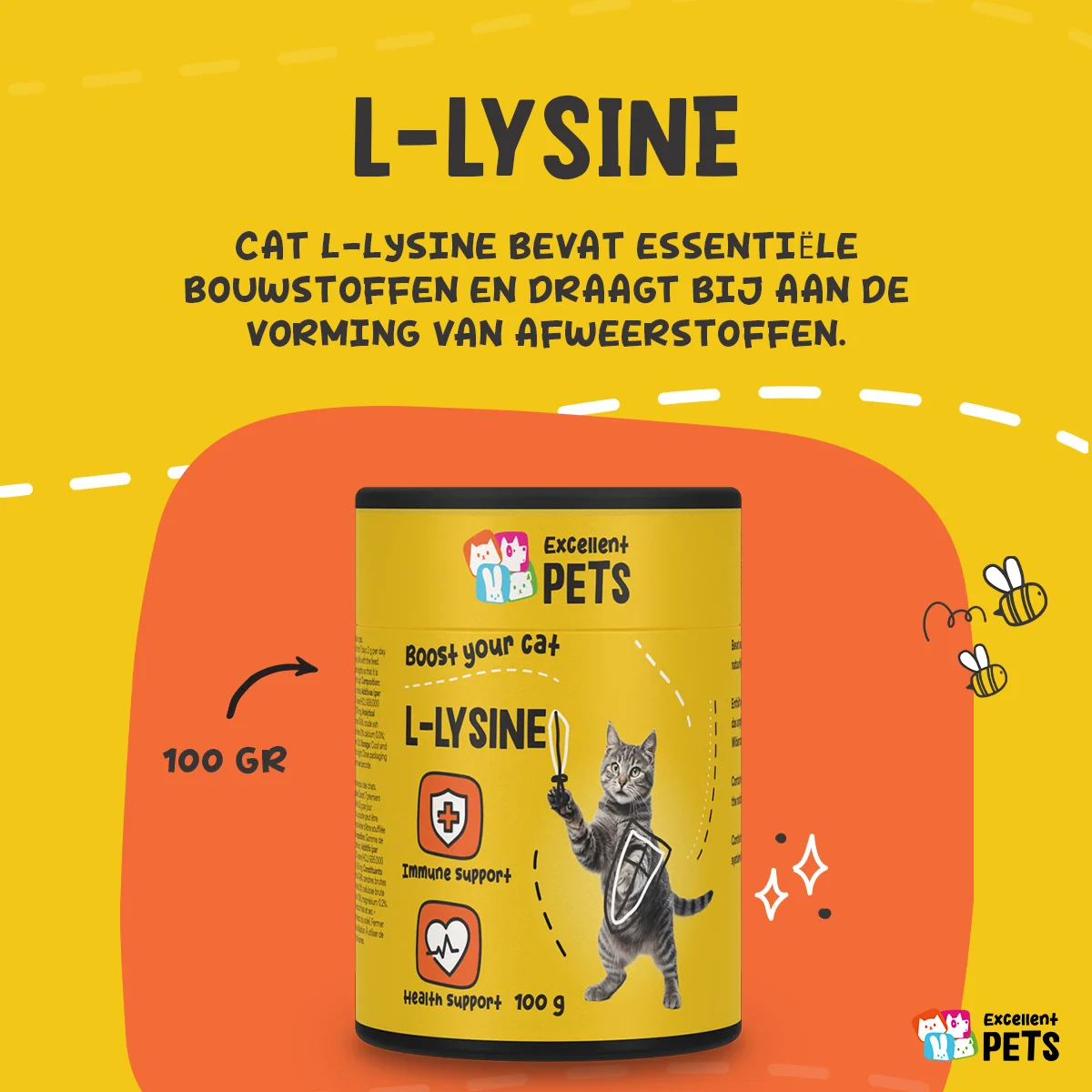 Lysinepoeder voor Katten met Vitamine B6, 100 g – Excellent Pets L-Lysine - Afbeelding 5
