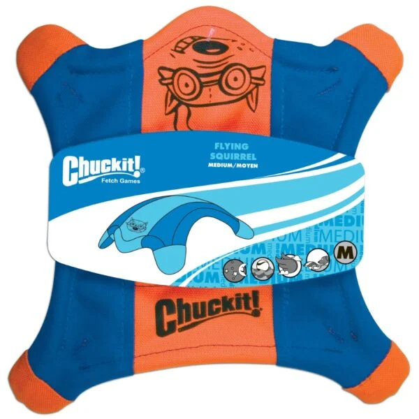 Hondenfrisbee van Canvas met Lichtgevende Poten, 24 x 24 cm – Chuckit! Flying Squirrel M