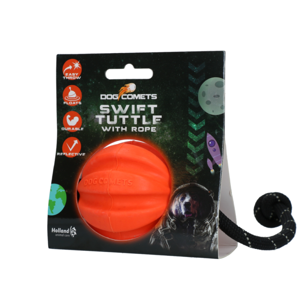 Hondenbal met Touw, Oranje – Dog Comets Swift Tuttle