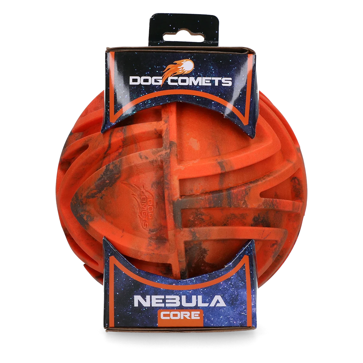 Apporteerbal met Reliëf en Onvoorspelbare Stuiter, Oranje, Ø 18 cm – Dog Comets Nebula Core - Afbeelding 1