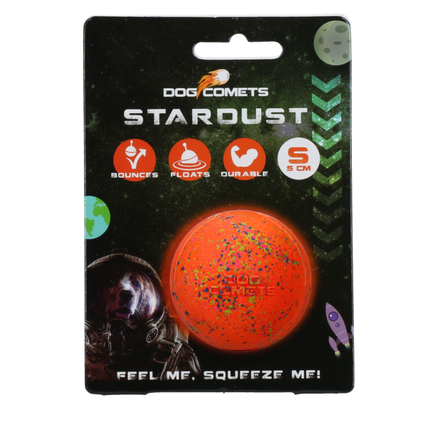 Hondenbal van Rubber, Oranje S, 5 cm – Dog Comets Stardust