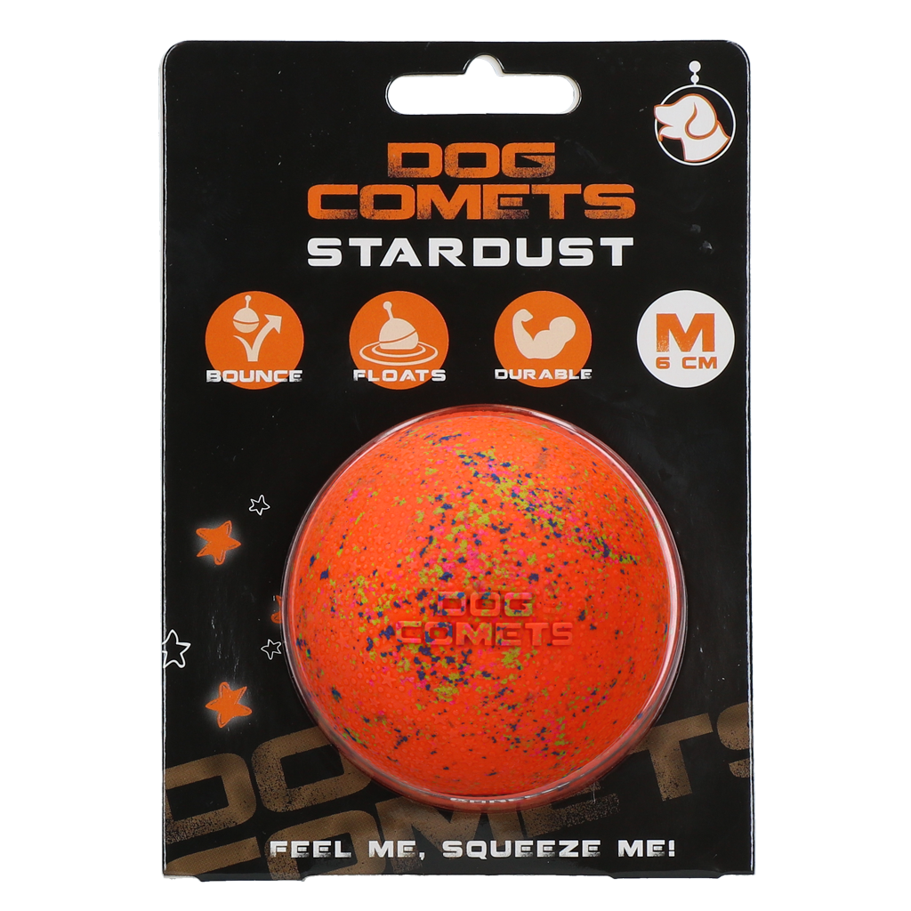 Hondenbal van Rubber M, 6 cm, Oranje – Dog Comets Stardust Hondenbal van Rubber M, 6 cm, Oranje – Dog Comets Stardust