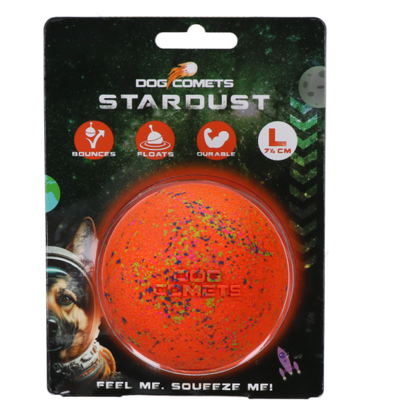 Hondenbal van Rubber L, 7,5 cm, Oranje – Dog Comets Stardust