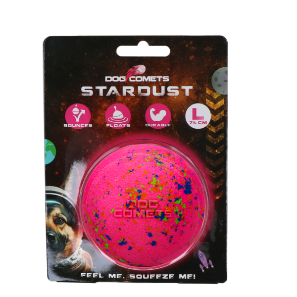 Hondenbal van Rubber, Roze L, 7,5 cm – Dog Comets Stardust