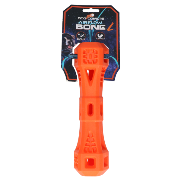Apporteerbot met Luchtopeningen, Oranje L – Dog Comets Airflow Bone