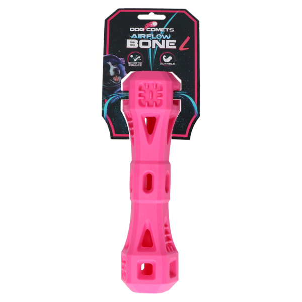 Apporteerbot met Luchtopeningen, Roze L – Dog Comets Airflow Bone