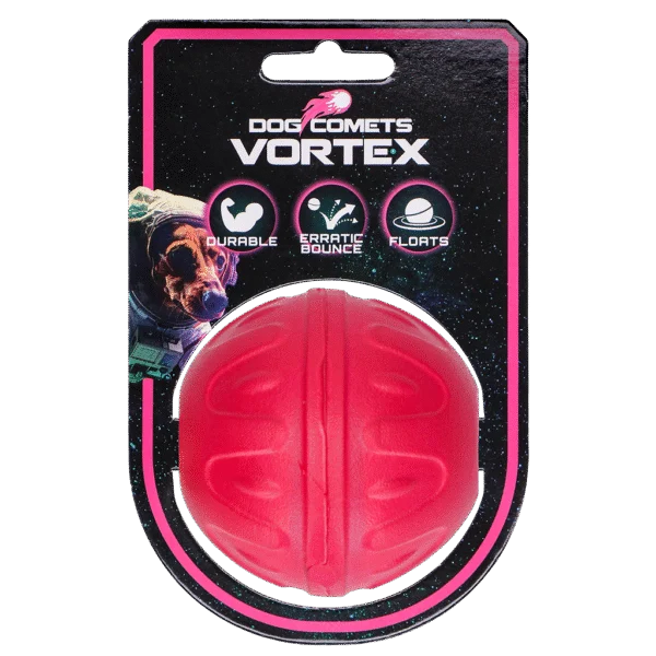 Hondenbal met Onvoorspelbare Stuiter, Drijvend, Roze – Dog Comets Vortex