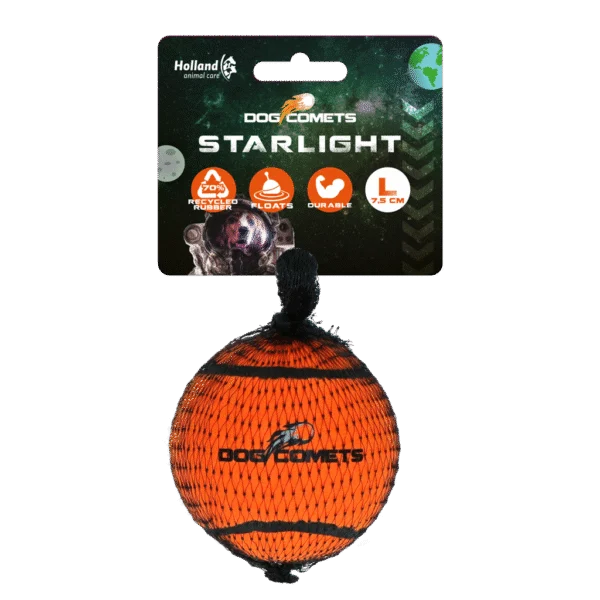 Tennisbal voor Honden, Drijvend, Ø 7,5 cm, Oranje – Dog Comets Starlight