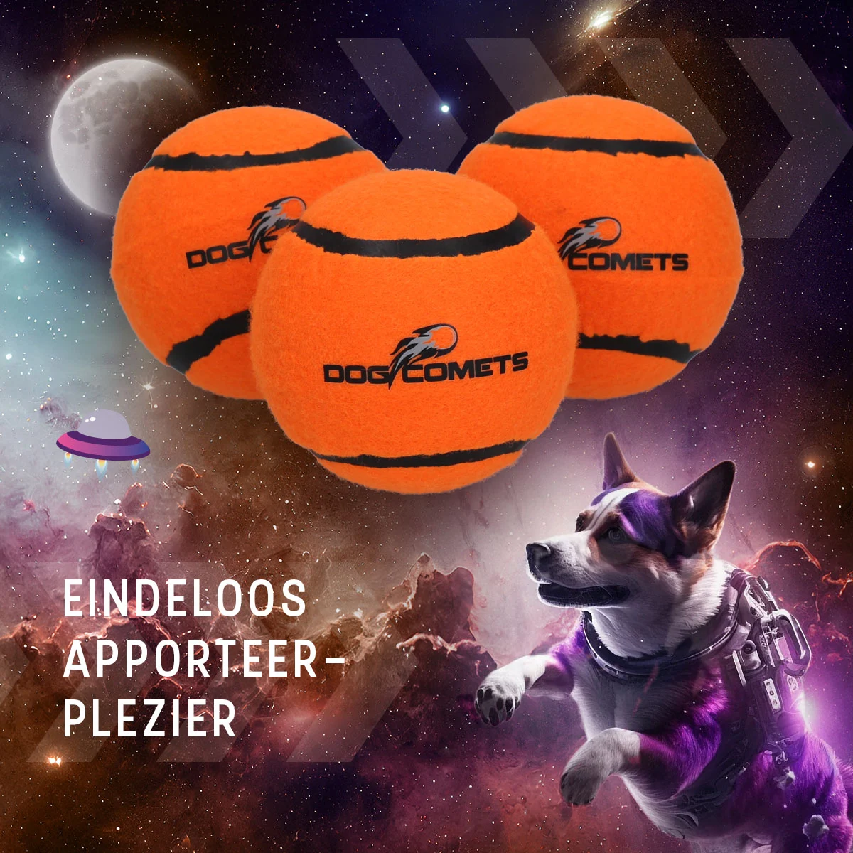 Tennisbal voor Honden, Drijvend, Oranje S, Ø 5 cm – Dog Comets Starlight - Afbeelding 5