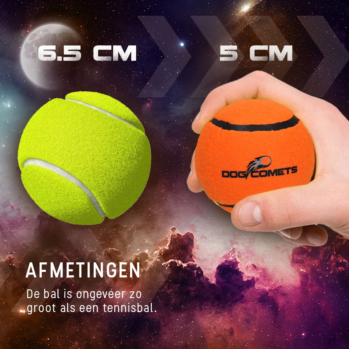 Tennisbal voor Honden, Drijvend, Oranje S, Ø 5 cm – Dog Comets Starlight - Afbeelding 6