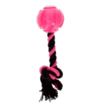 Hondenbal met Flostouw, 6 cm, Roze – Dog Comets AstroTug - Afbeelding 2
