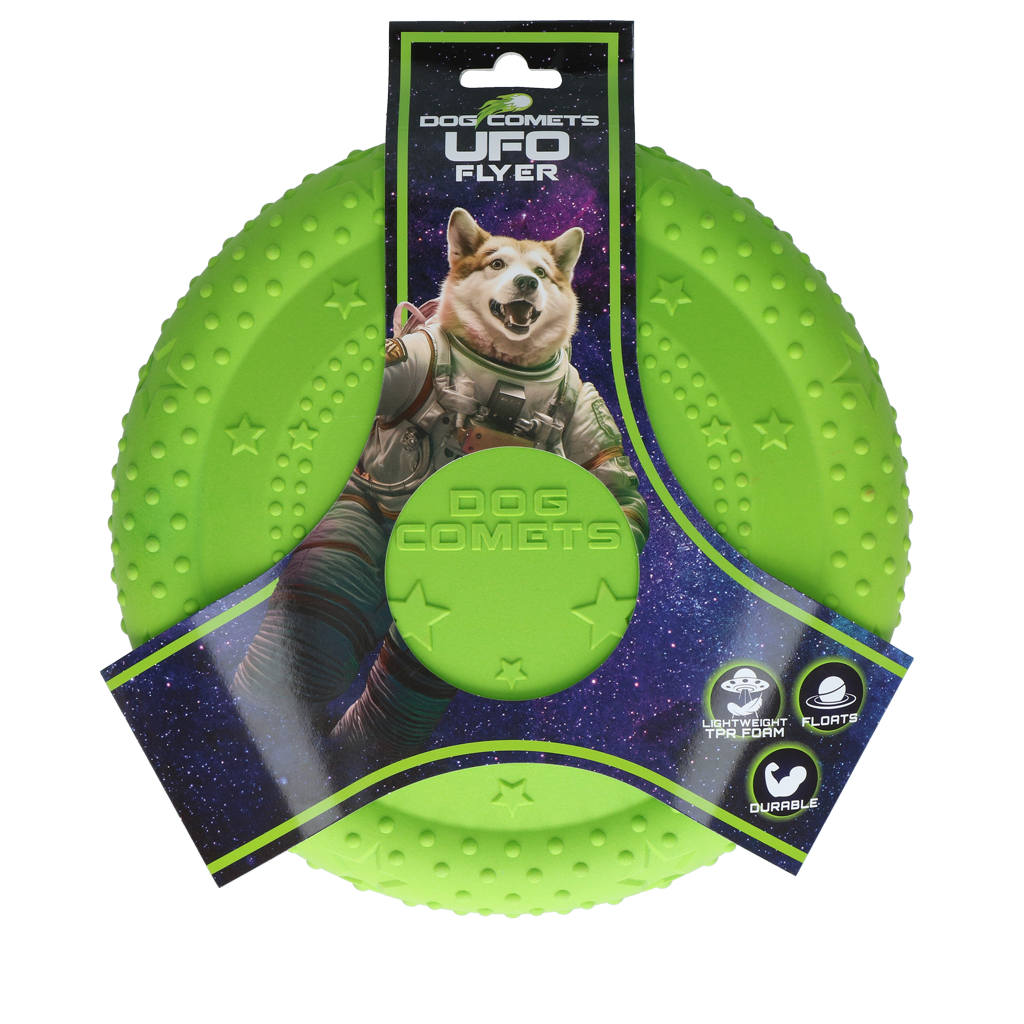 Hondenfrisbee van TPR Schuimrubber, Drijvend, Groen M – Dog Comets UFO Flyer Hondenfrisbee van TPR Schuimrubber, Drijvend, Groen M – Dog Comets UFO Flyer