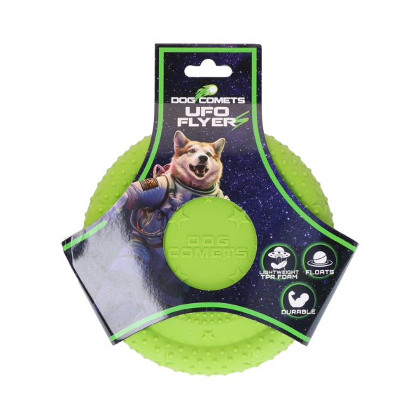 Hondenfrisbee van TPR Schuimrubber, Drijvend, Groen S – Dog Comets UFO Flyer