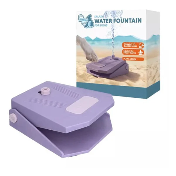 Waterfontein met Voetpedaal en Tuinslangaansluiting, Lila – Coolpets Splash Water Fountain