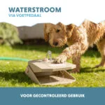 Waterfontein met Voetpedaal en Tuinslangaansluiting, Beige – Coolpets Splash Water Fountain - Afbeelding 4