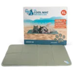Koelmat voor Honden met Vaste Gel, Olijfgroen, XL 120 x 70 cm – Coolpets Gel Cooling Mat