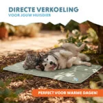 Koelmat voor Honden met Vaste Gel, Olijfgroen, XL 120 x 70 cm – Coolpets Gel Cooling Mat - Afbeelding 2