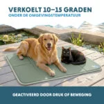 Koelmat voor Honden met Vaste Gel, Olijfgroen, XL 120 x 70 cm – Coolpets Gel Cooling Mat - Afbeelding 4