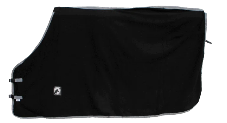 Zweetdeken van Fleece met Clipsluiting, Zwart met Grijze Tape, 135/185 cm