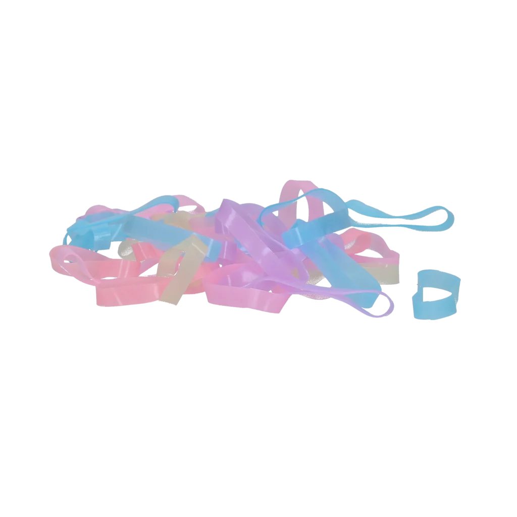 Invlechtelastiekjes van Siliconen, 500 Stuks, Regenboog – Excellent Horse Rubber Bands Silicone - Afbeelding 2