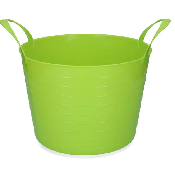 Flexibele Emmer met Twee Handgrepen, 14 l, Limoen – Vplast V-Trug Flexi