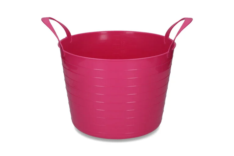 Flexibele Emmer met Twee Handgrepen, 14 l, Roze – Vplast V-Trug Flexi
