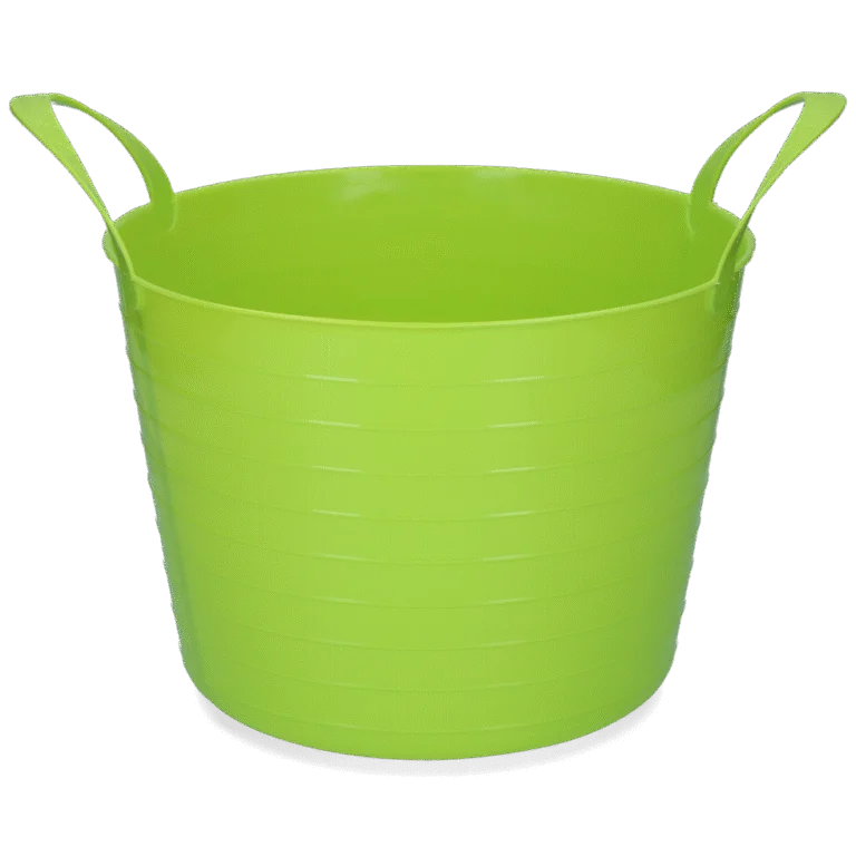Flexibele Emmer met Twee Handgrepen, 40 l, Limoen – Vplast V-Trug Flexi