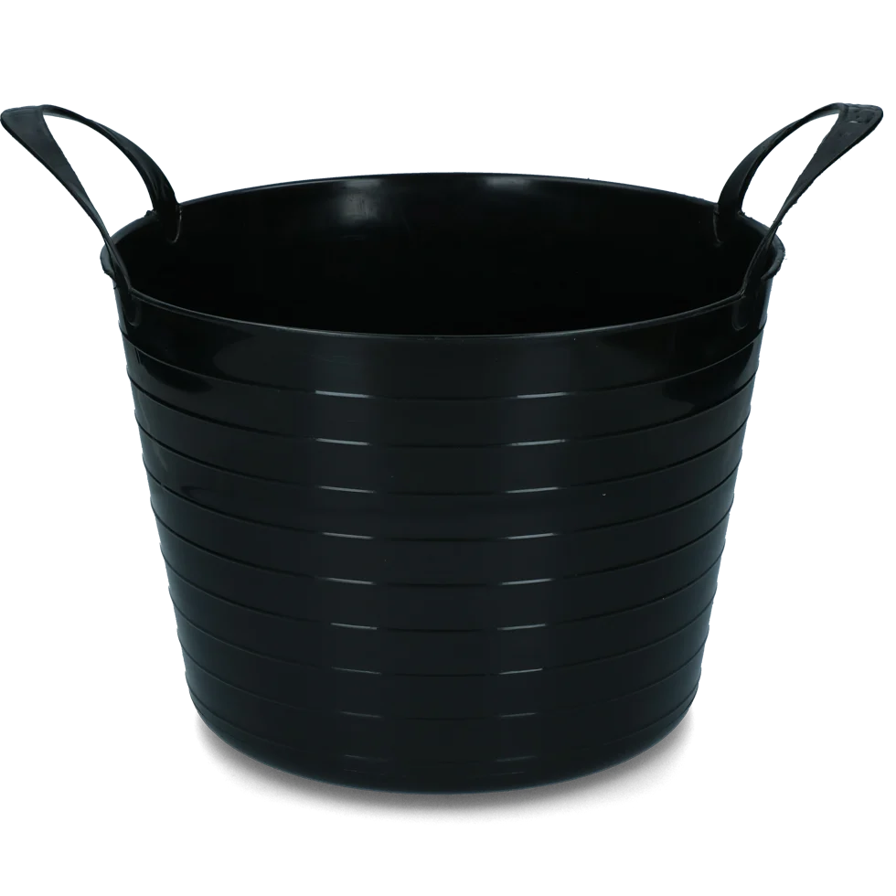 Flexibele Emmer met Twee Handgrepen, 40 l, Zwart – Vplast V-Trug Flexi - Afbeelding 1