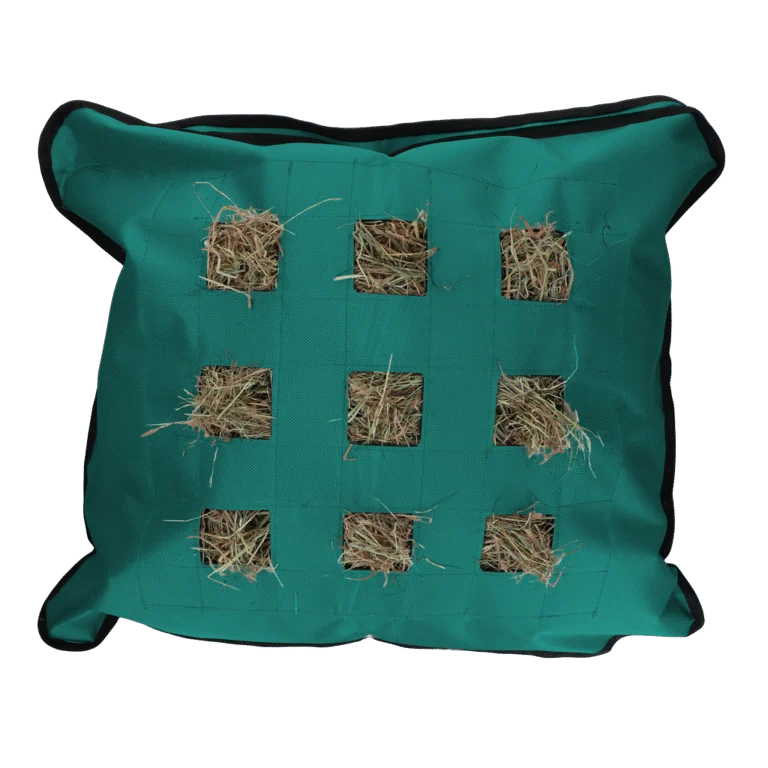 Hooizak voor Paarden, Vierkant, Petrol, 62 x 55 cm – Excellent Horse Hay Pillow Slow Feeder