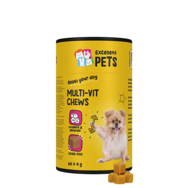 Multivitamine Kauwsnacks voor Honden, 60 Stuks – Excellent Pets Multi-Vit Soft Chews
