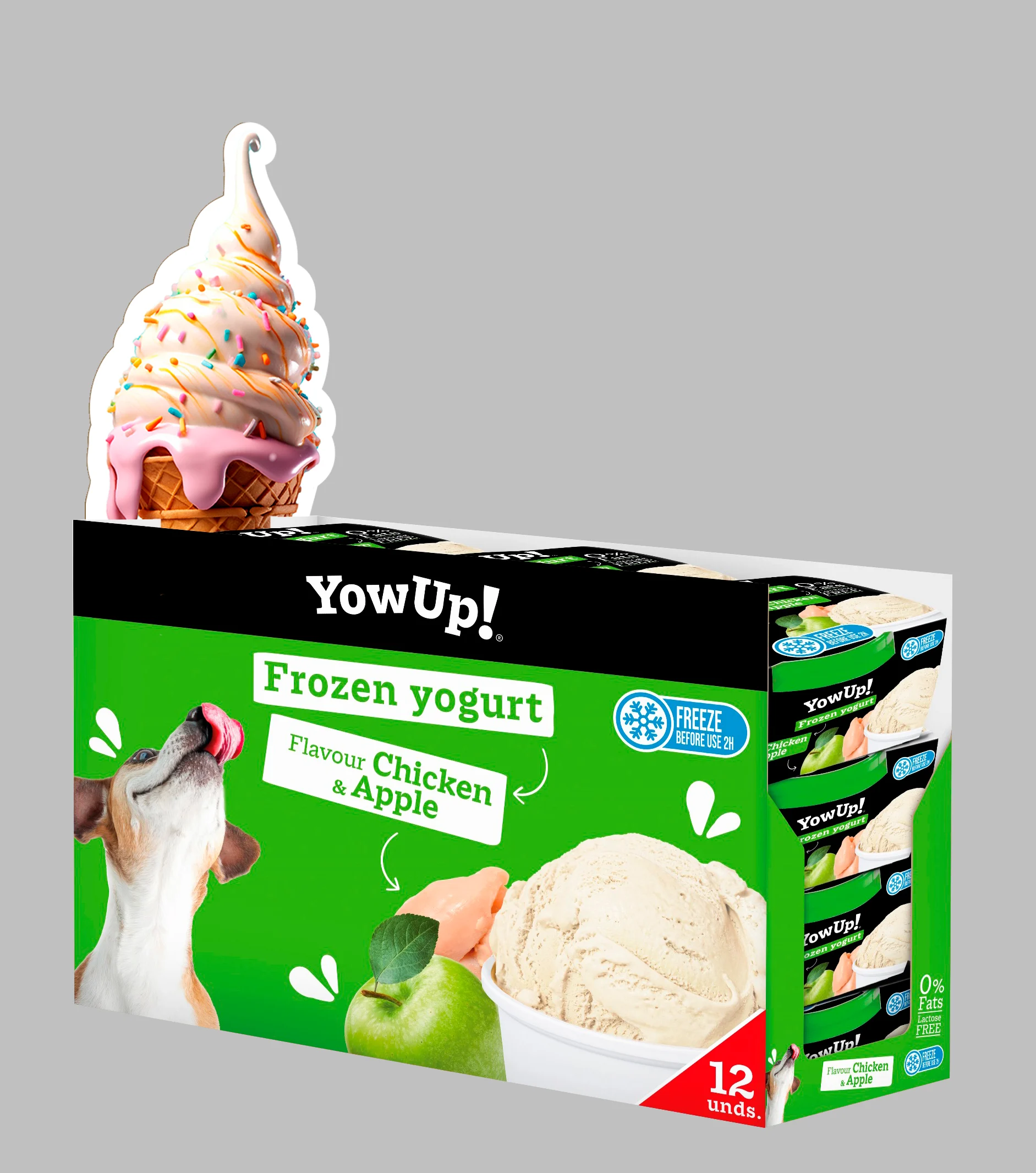 Yoghurtsnack voor Honden en Katten om te Bevriezen, Kip en Appel, 110 g – YowUp! Frozen Yoghurt Chicken & Apple - Afbeelding 2