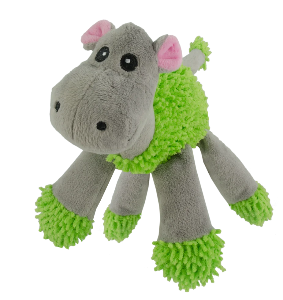 Hondenknuffel Nijlpaard met 5 Piepers, 22 x 22 cm – Fuzzle - Afbeelding 1
