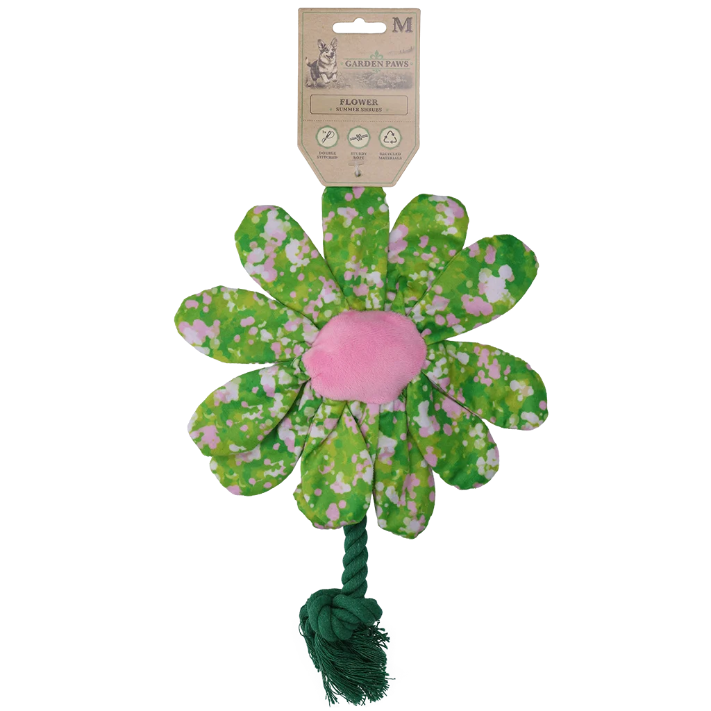 Hondenknuffel Bloem met Touw M – Garden Paws Flower Summer Shrubs M - Afbeelding 1