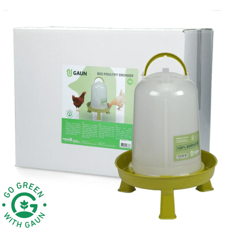 Drinktoren voor Kippen op Pootjes van Gerecycled Kunststof Limoengroen 10 l – Gaun Bio
