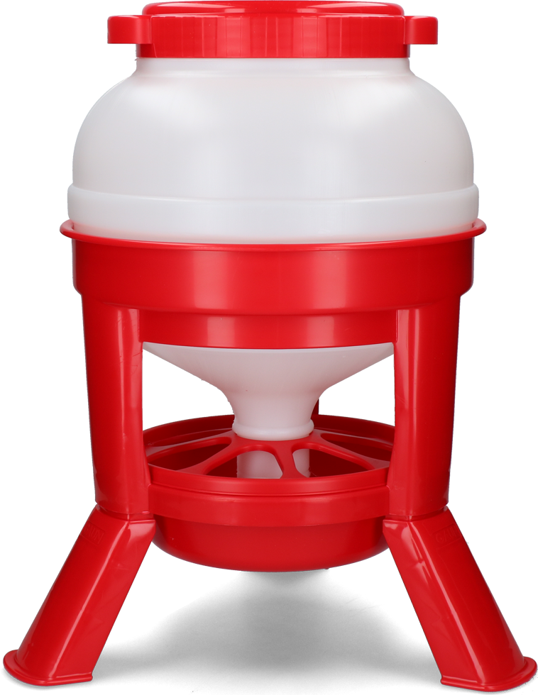 Voertoren voor Pluimvee op Pootjes, Rood, 20 l – Gaun Hopper