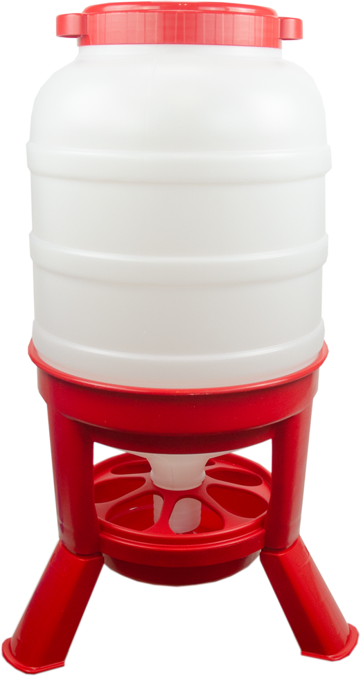 Voertoren voor Pluimvee op Pootjes, Rood, 40 l – Gaun Hopper