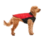 Hondenjas met Pluche Voering, Waterafstotend, S, 40 cm Ruglengte, Rood en Zwart – Goo-eez Mock Neck Signature Wrap Jacket