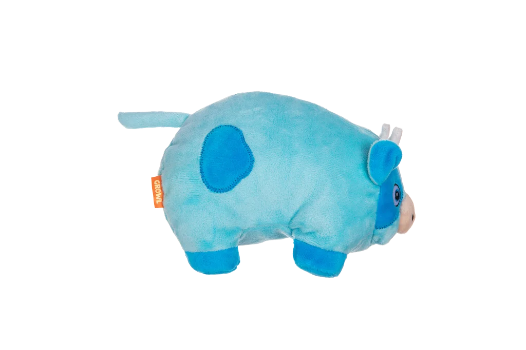 Hondenknuffel van Pluche met Grote Pieper – Growl Trofflers Moo Moo de Koe - Afbeelding 2