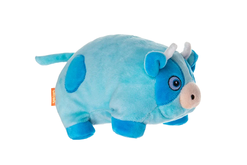 Hondenknuffel van Pluche met Grote Pieper – Growl Trofflers Moo Moo de Koe - Afbeelding 3