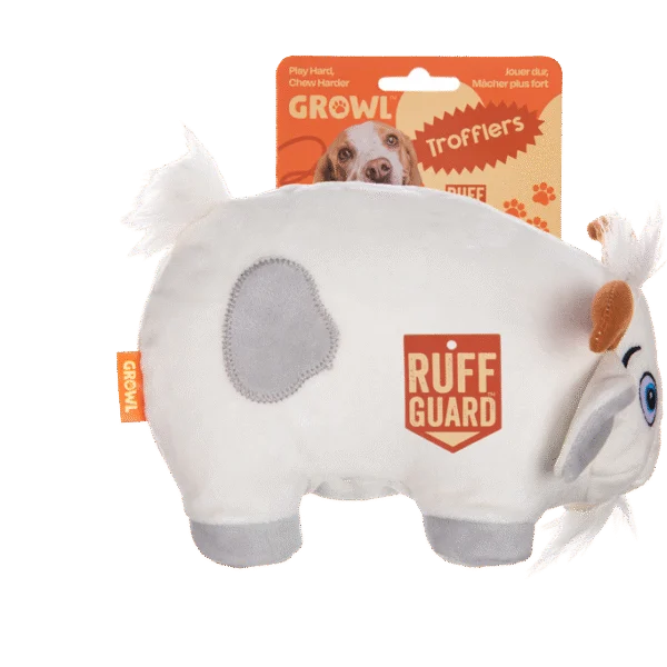 Hondenknuffel van Pluche met Grote Pieper – Growl Trofflers Bleaty de Geit