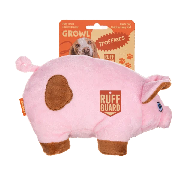 Hondenknuffel van Pluche met Grote Pieper – Growl Trofflers Oinkers het Varken