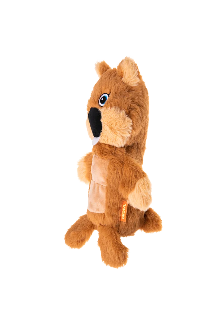 Hondenknuffel Bever van Pluche met Piepmat en Pieper – Growl Belly Boomerz Benny de Bever - Afbeelding 3