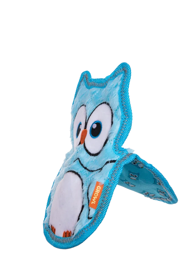 Piepspeelgoed voor Honden met Drie Piepers – Growl Flip Floppz Ollie de Uil - Afbeelding 3